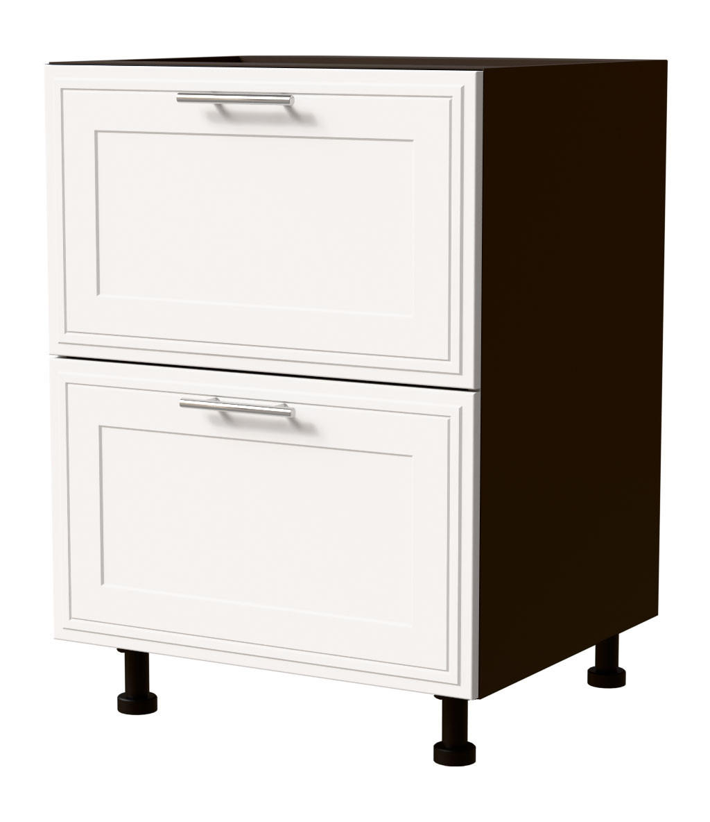 SCHUBLADENUNTERSCHRANK Salo D2/60 Lava / Weiß Matt 60 / 50 / 82cm - REJS Vollauszug - Dunkelgrau/Weiß, Holz/Holzwerkstoff (60/82/50cm) - Feldmann-Wohnen