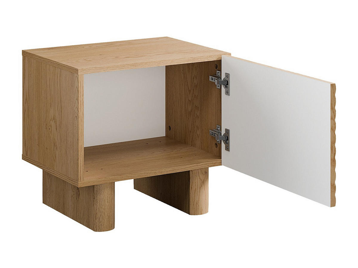 NACHTTISCH mit 1 Tür - MDF - Holzfarben - LUDIMA - Naturfarben, Holz (50/46.1/36.8cm) - Vente-Unique