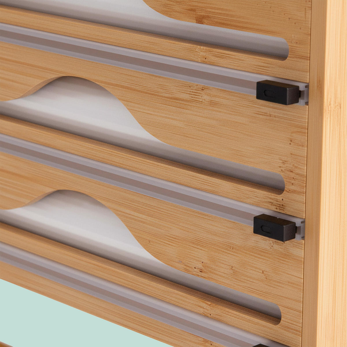 WANDROLLENHALTER - Hellbraun, Holz/Kunststoff (35.5/30/7cm) - Relaxdays