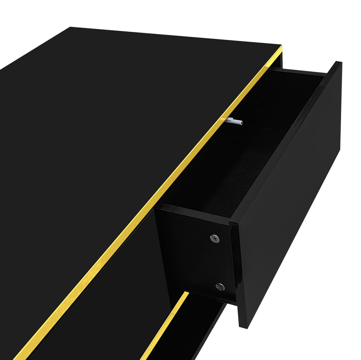COUCHTISCH aus Spanplatte 100x50x40 cm in Schwarz mit LED-Beleuchtung - Schwarz, Holzwerkstoff (100/50/40cm) - Modfu