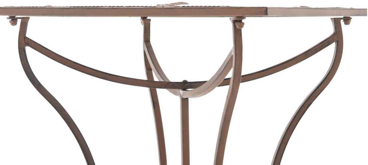 GARTENTISCH Finn Vintage 60x60x72cm Metall Antik-Braun Balkontisch - Braun, Metall (60/60/72cm) - DELUKE