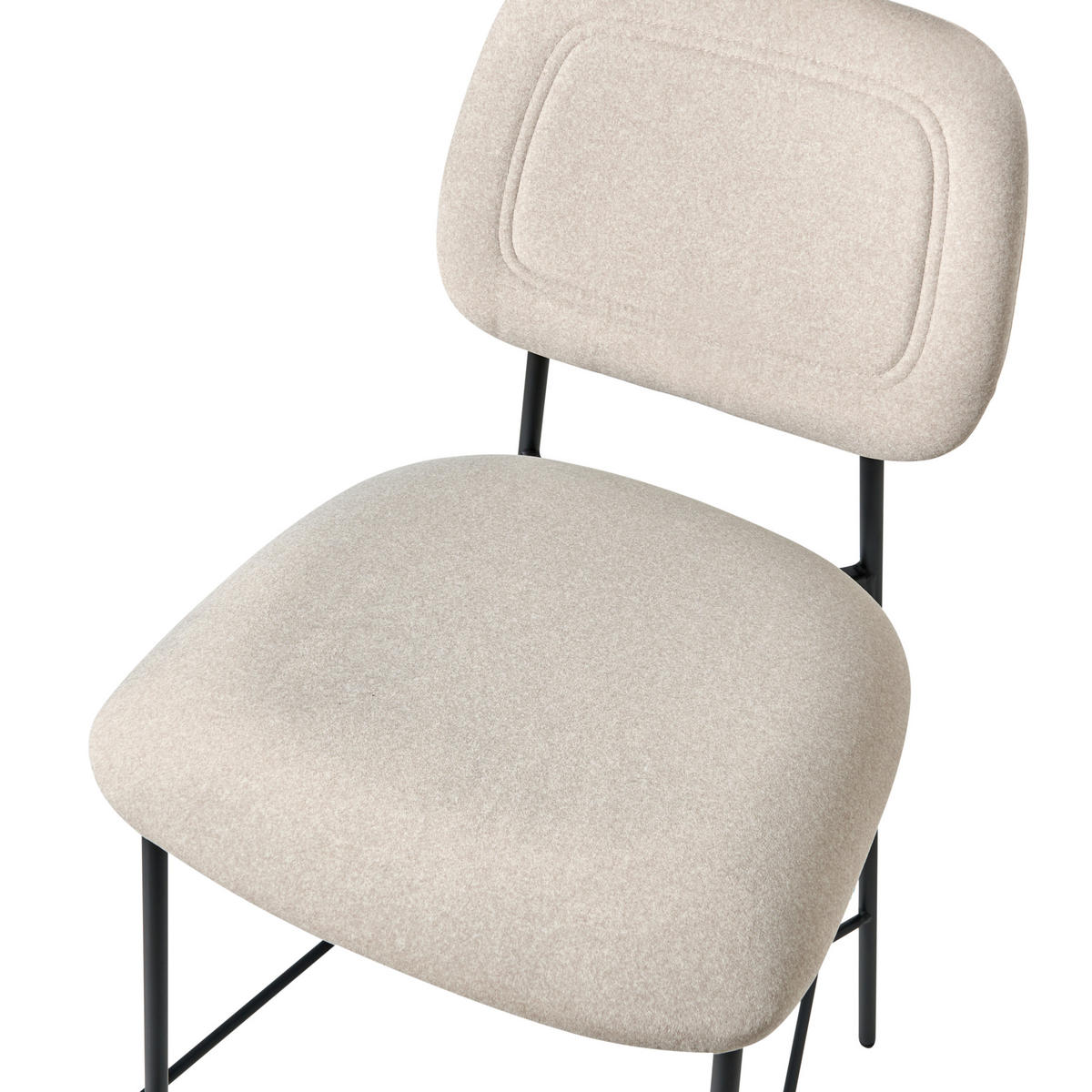 BARSTÜHLEN 2er-Set Hellbeige Duette - Beige/Schwarz, Textil (45/96/48cm) - Beliani