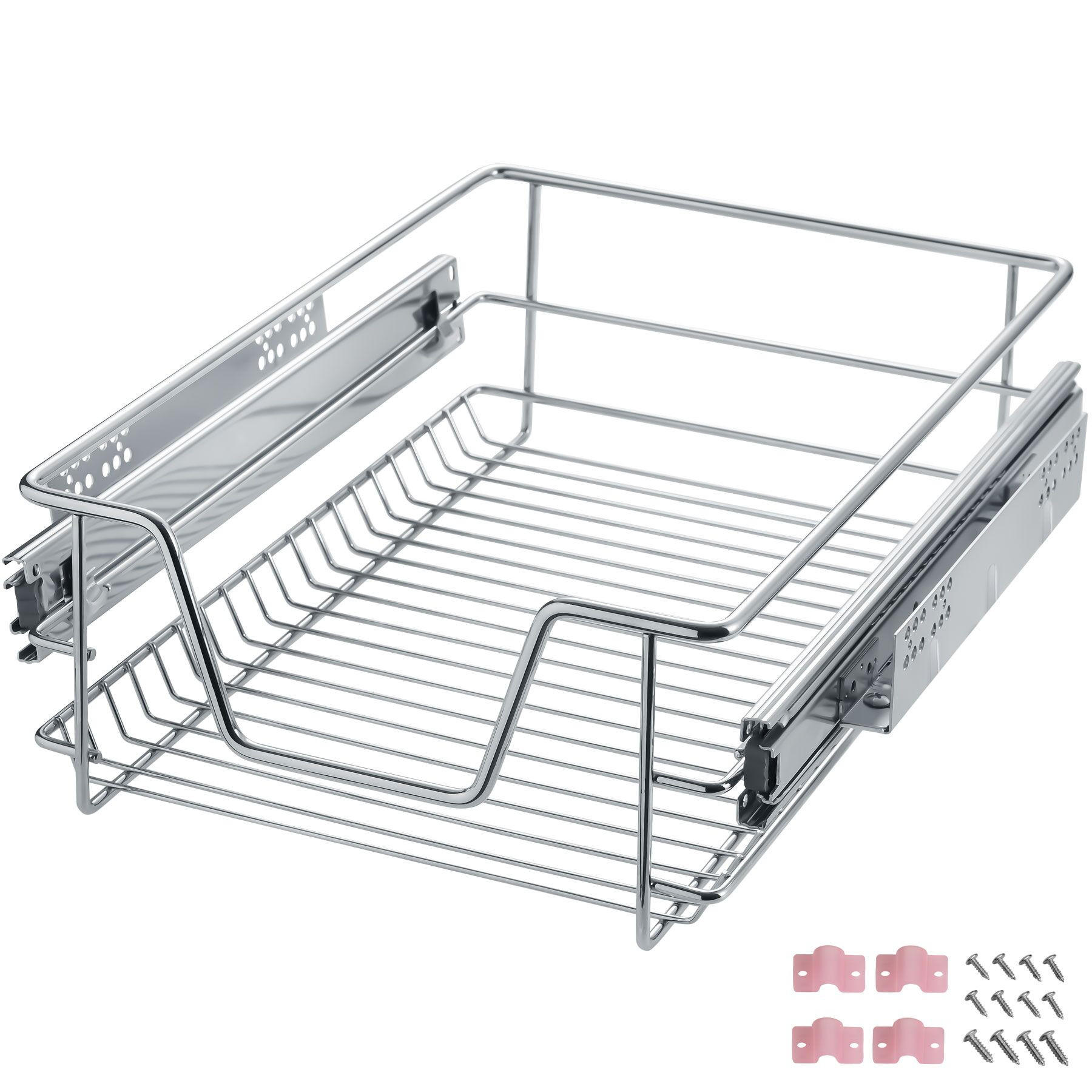 TELESKOPSCHUBLADE ,einfache Montage,grau - Grau, Metall (37/14/44cm) - tectake