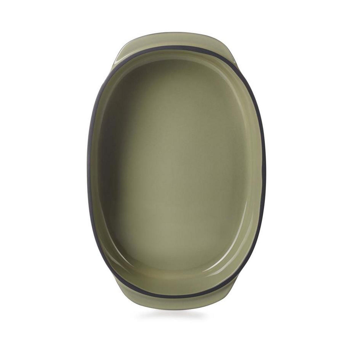 AUFLAUFFORM RECHTECKIG 26 x 18,5 cm Kardamom CARACTERE - Dunkelgrün, Keramik (18.5/6/26cm) - Revol Porcelaine France