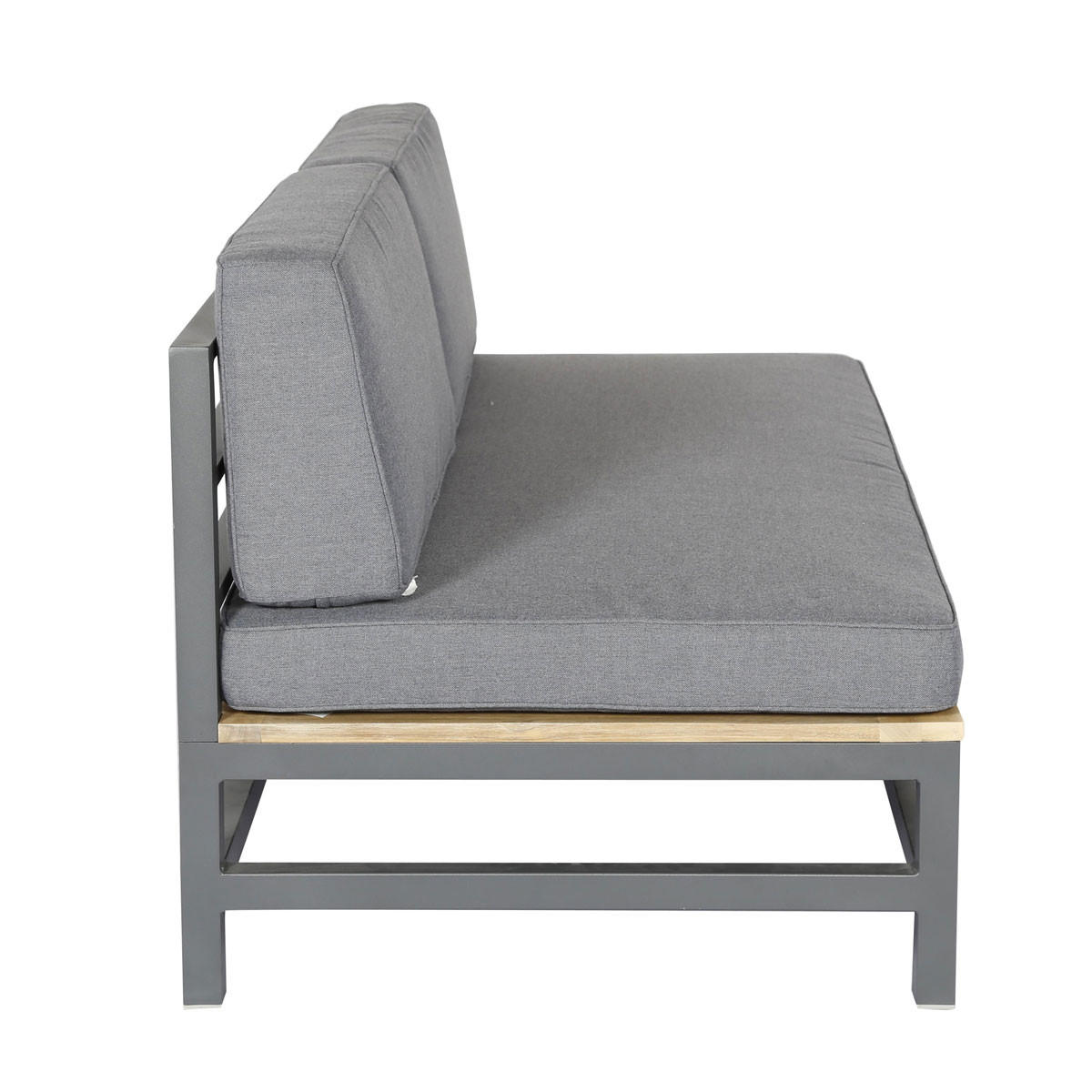 GARTENECKLOUNGE Set Modulare Premium Betis 6-tlg. mit Kissen - Grau, Metall - EUROFAR