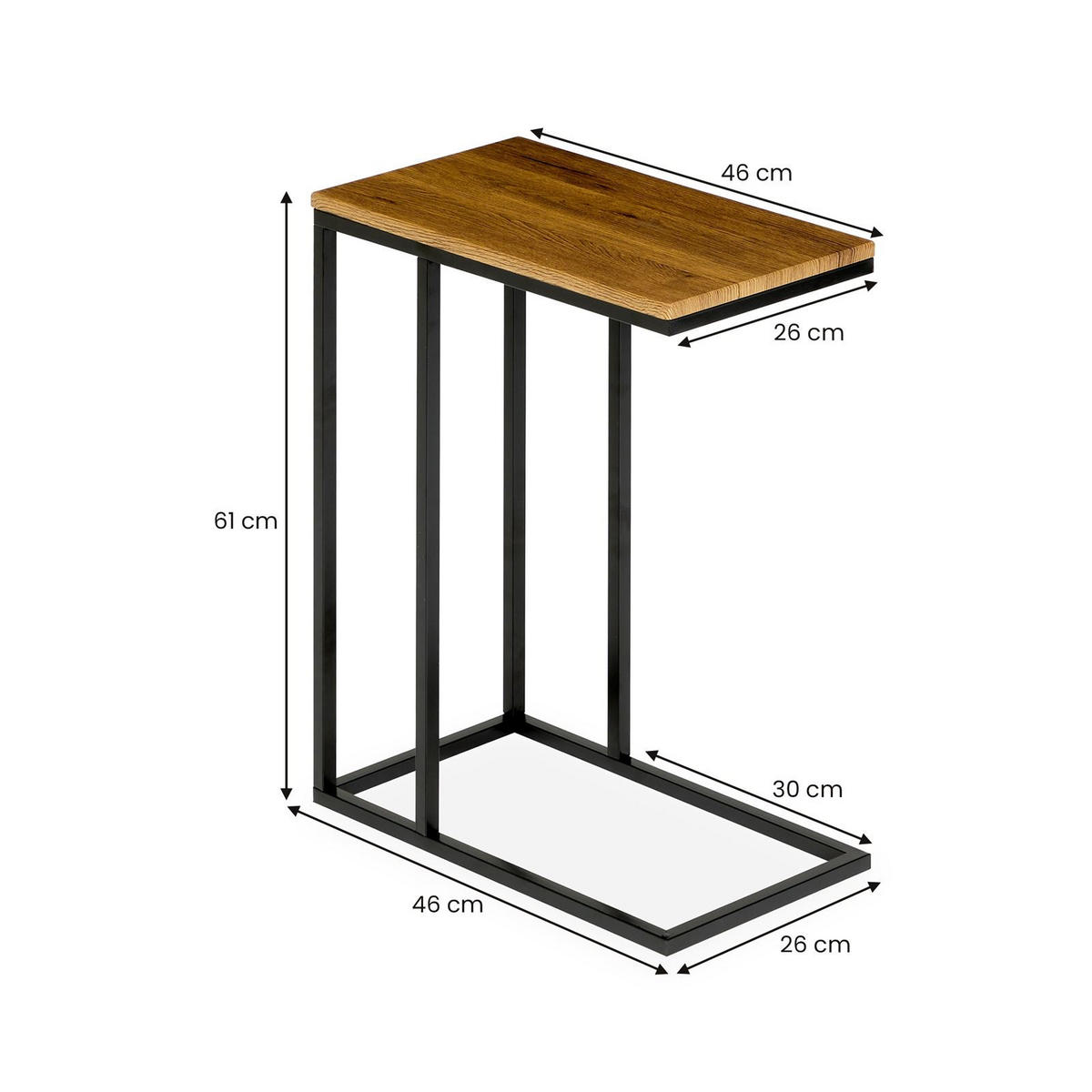 BEISTELLTISCH DEBORA - Dunkelbraun/Schwarz, Holzwerkstoff (26/46/61cm) - IDIMEX