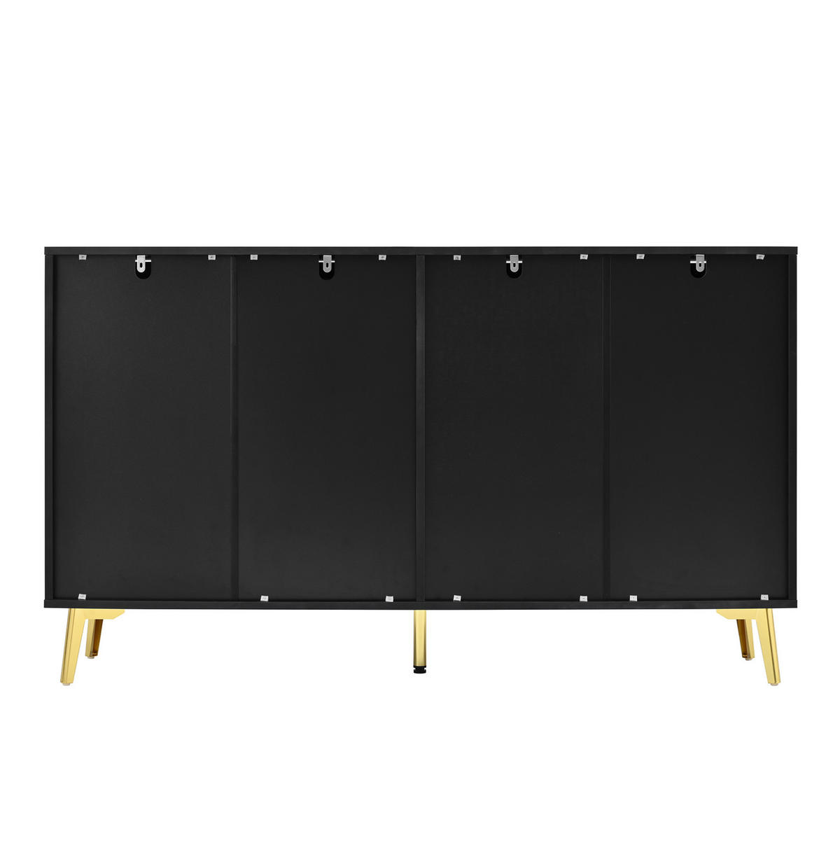 SIDEBOARD 140/38/82 cm Schwarz aus MDF mit 4 Türen und 4 Schubladen - Schwarz, Holzwerkstoff (38/82/140cm) - OKMYHOME