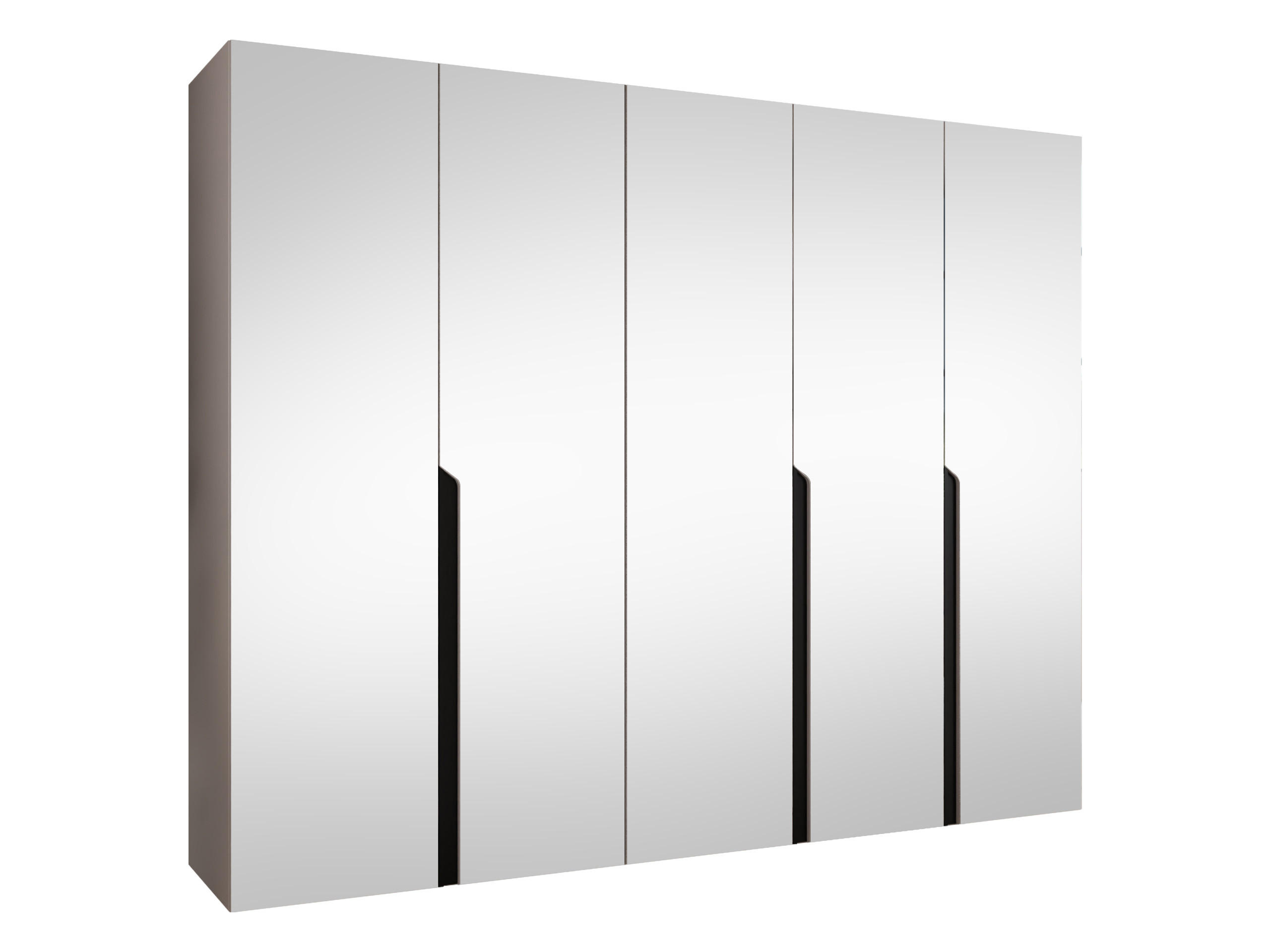 DREHTÜRENSCHRANK Mila III 250 - Kaschmir/Schwarz, Holzwerkstoff/Kunststoff (250/202/52cm) - MIRJAN24