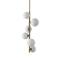 HÄNGELEUCHTE Marbella, Weiß und Gold, 60cm - Goldfarben, Glas (28/28/60cm) - KOSILUM