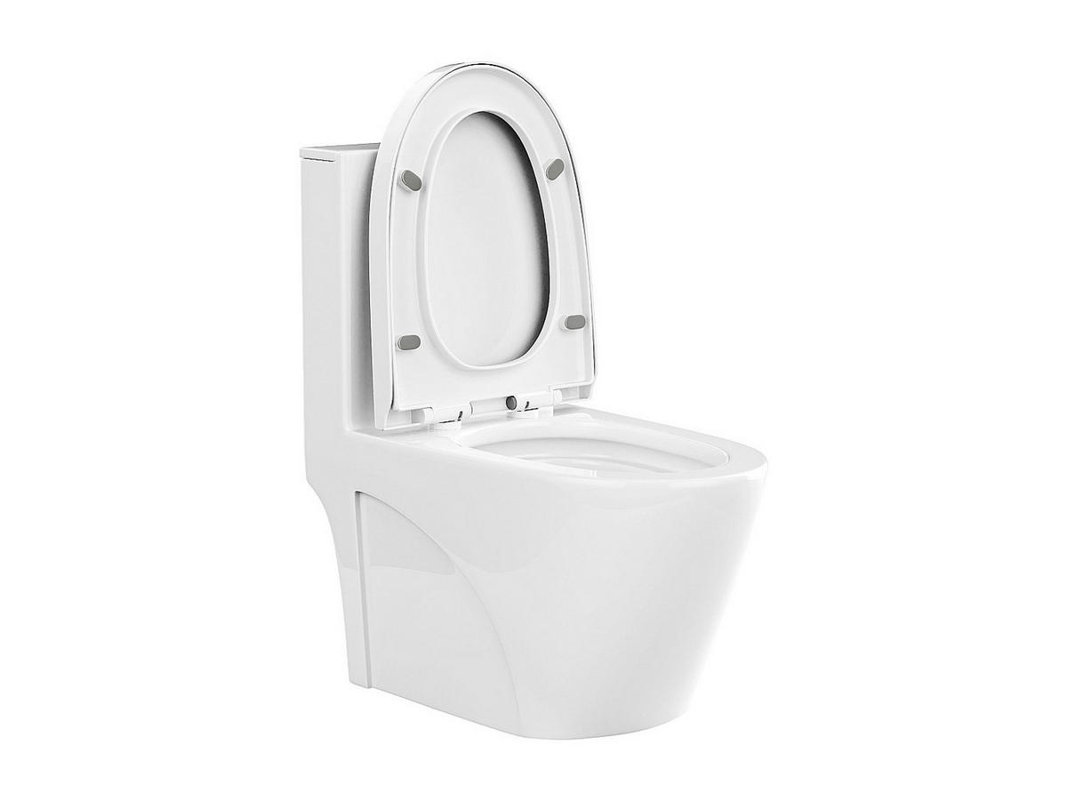 STAND-WC aus Keramik - Weiß glänzend - Ablauf waagerecht - NAGILAM - Weiß Hochglanz, Keramik (39/78.5/69cm) - Vente-Unique