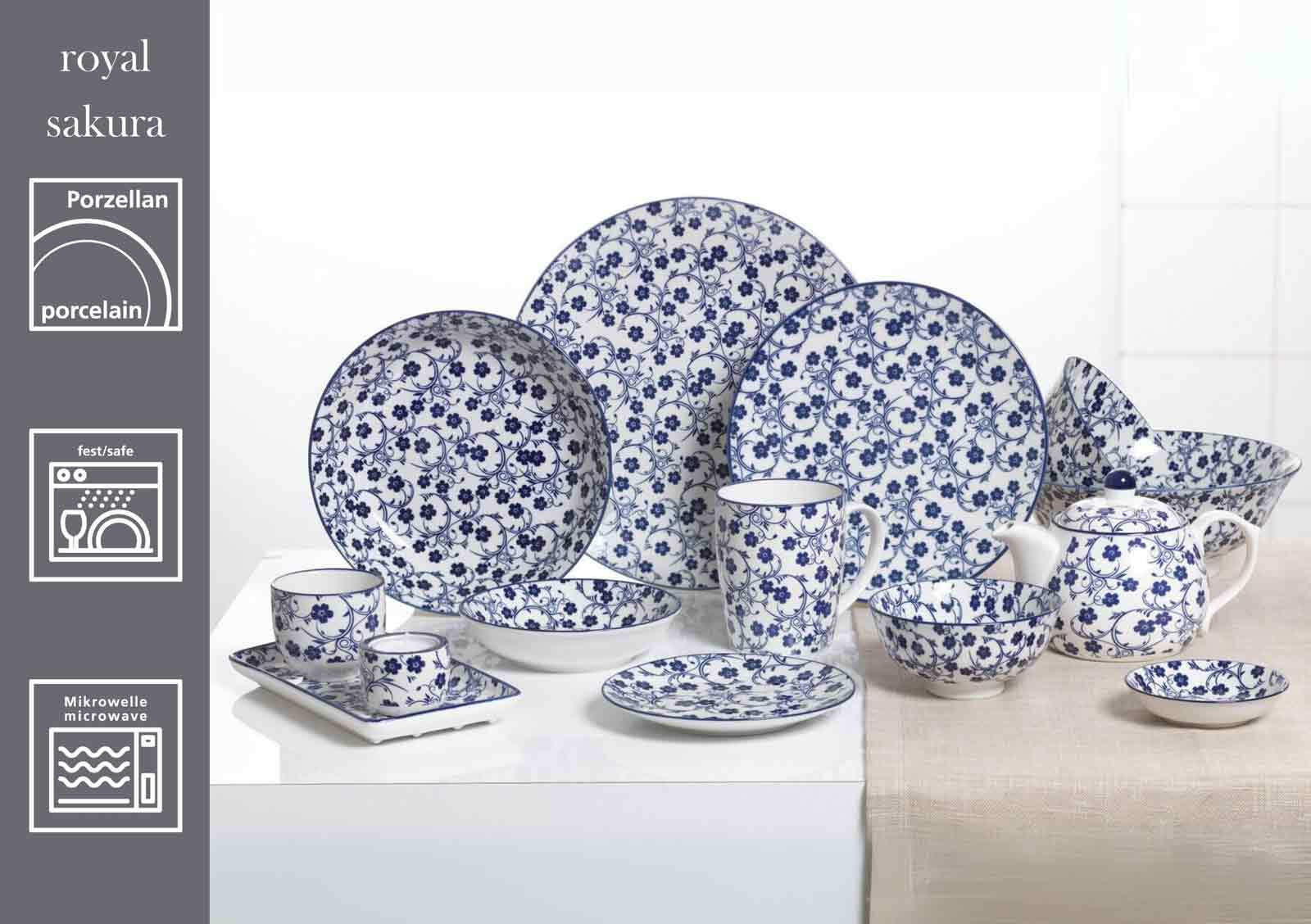 TEEBECHER Royal Sakura blau-weiß 150 ml 6er Set - Blau/Weiß, Keramik (0.15L) - Ritzenhoff Breker