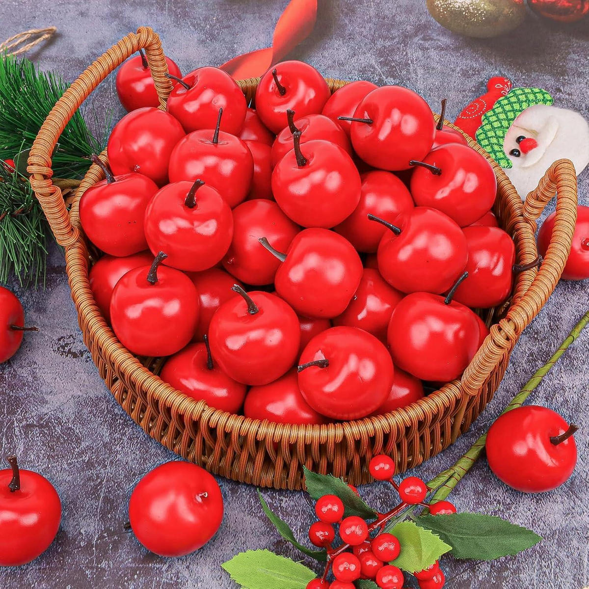 KÜNSTLICHE Äpfel 27-teiliges Set Rot - Rot, Kunststoff (9.8cm)