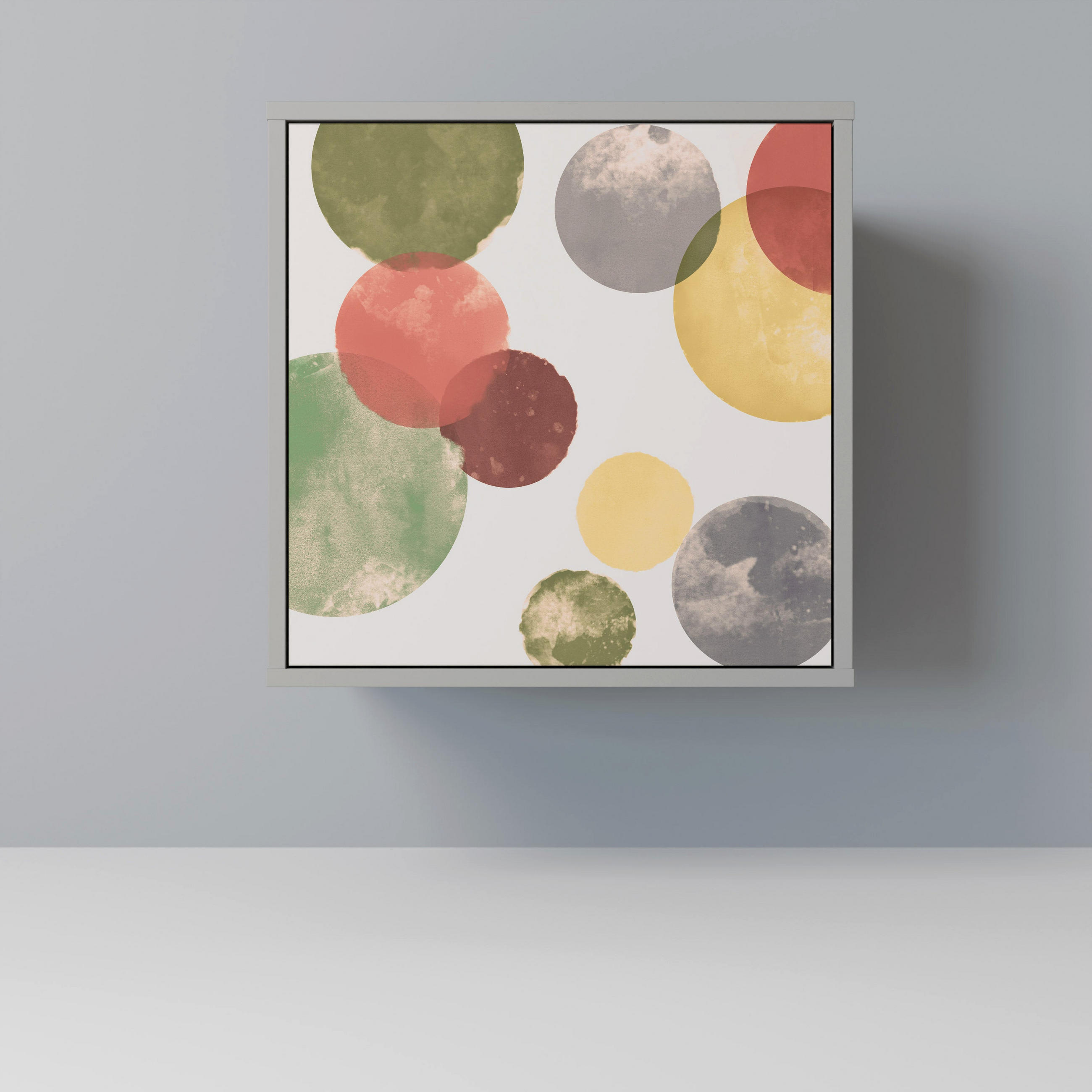 SIDEBOARD FLEETING HAPPINESS, Grau, 57,5x42x57,5 cm, Ohne Füße - Multicolor/Grau, Holzwerkstoff (57.5/57.5/42cm) - SpaceRebels