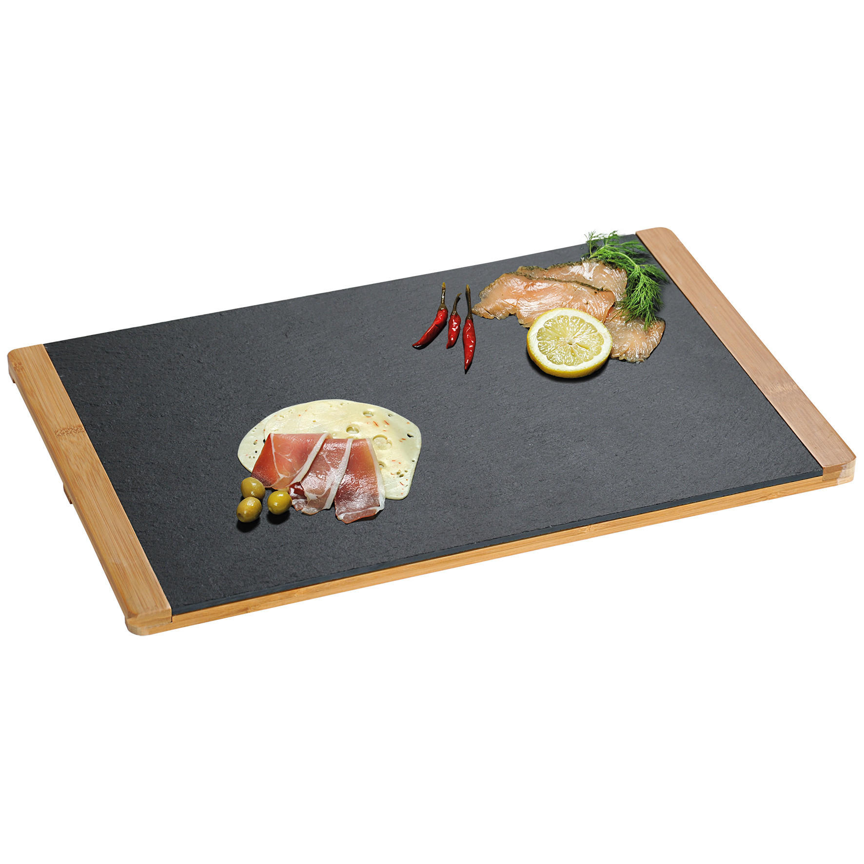 SERVIERTABLETT Schiefer Anthrazitfarben 45/30/1,5 cm - Anthrazit, Stein (30/1.5/45cm) - Kesper
