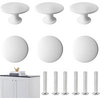 SCHRANKKNOPF Weiß 6er-Set - Weiß, Metall (3.5/2.2/3.5cm)