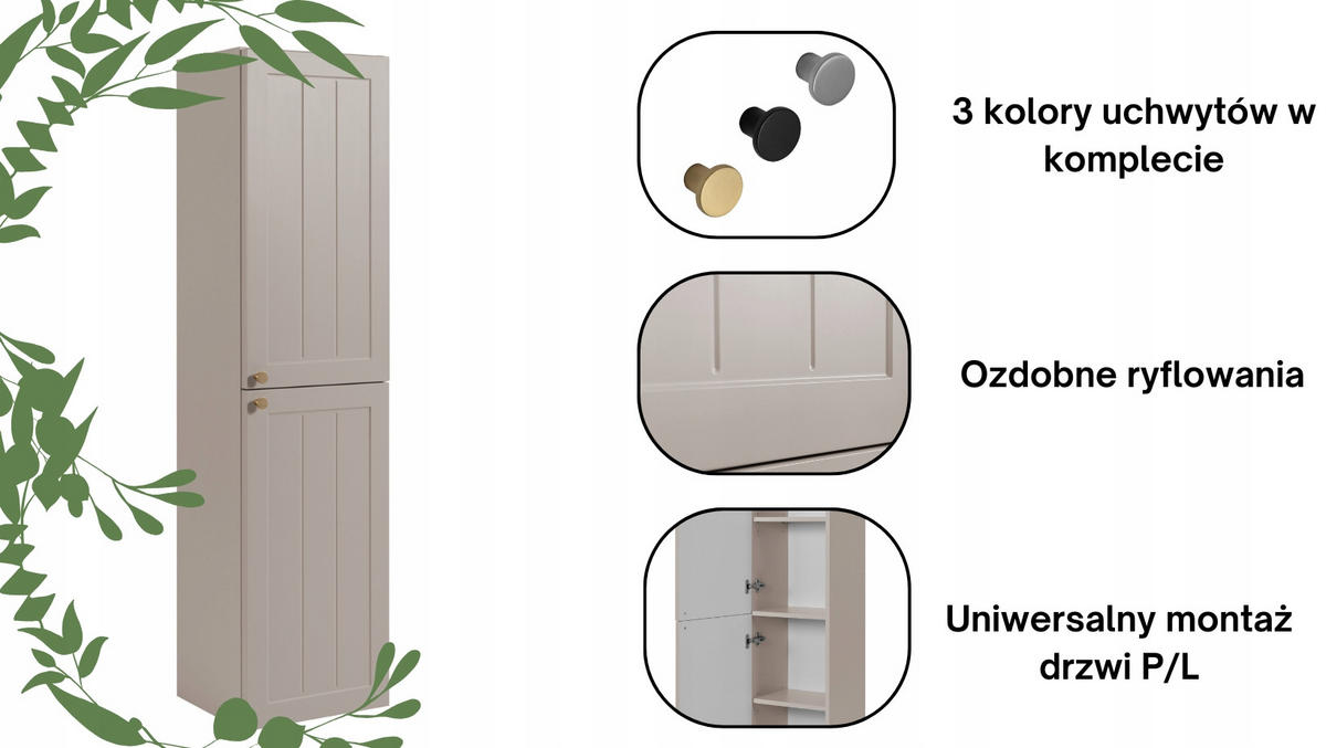 WASCHBECKUNTERSCHRANK + HÄNGESÄULE GUSTO 60cm Kaschmir - Kaschmir, Holzwerkstoff (60/58/46cm) - Rodan