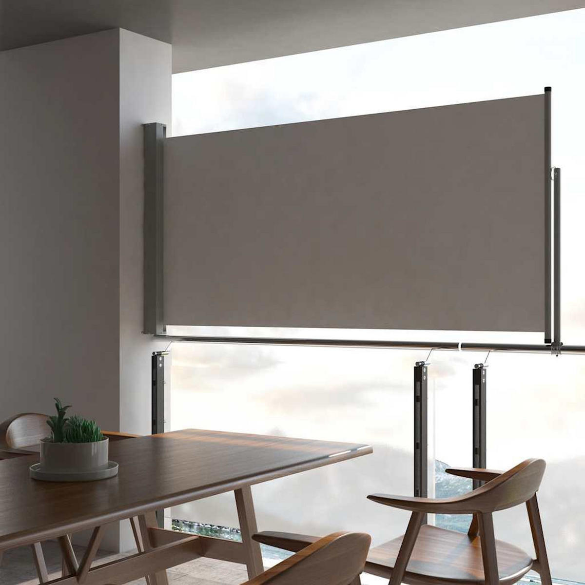 AUSZIEHBARE Seitenmarkise 120x300 cm Grau - Grau, Textil (300/120/300cm) - furnicato