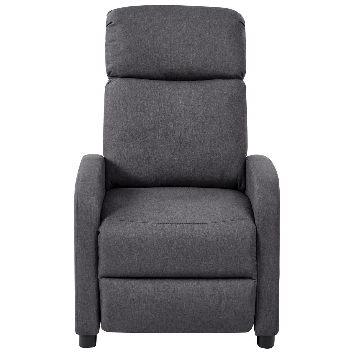 FERNSEHSESSEL Dunkelgrau Eminence - Dunkelgrau/Schwarz, Textil (66/103/74cm) - Beliani