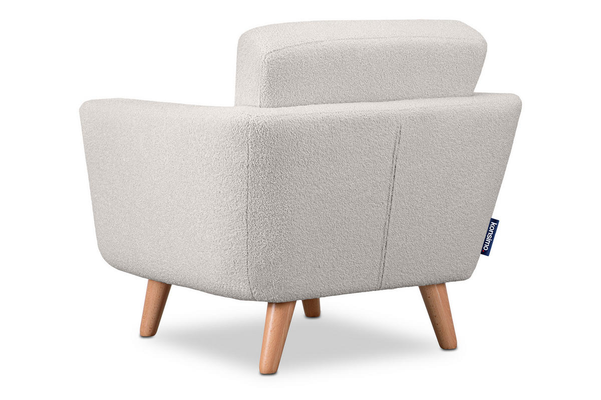 SESSEL TAGIO Massivholz-Beine, weiß - Braun/Weiß, Buchenholz/Textil (86/80/88cm) - KONSIMO®