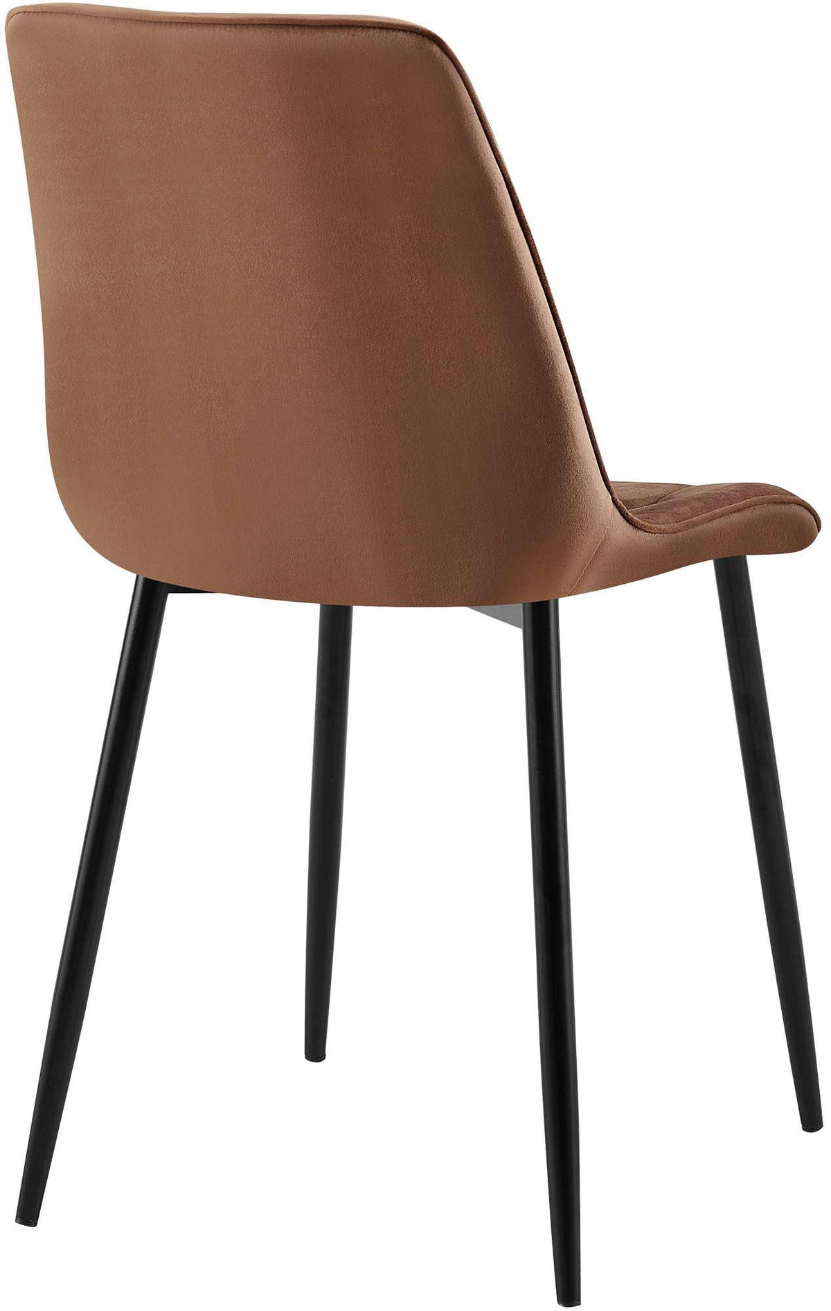 STUHL Samt braun - Schwarz/Braun, Textil/Metall (47/89/61cm) - CLP