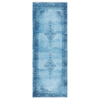 VINTAGE-TEPPICH Jeans Blau 80X195cm - Türkis, Textil (80/195cm) - Tesso Living