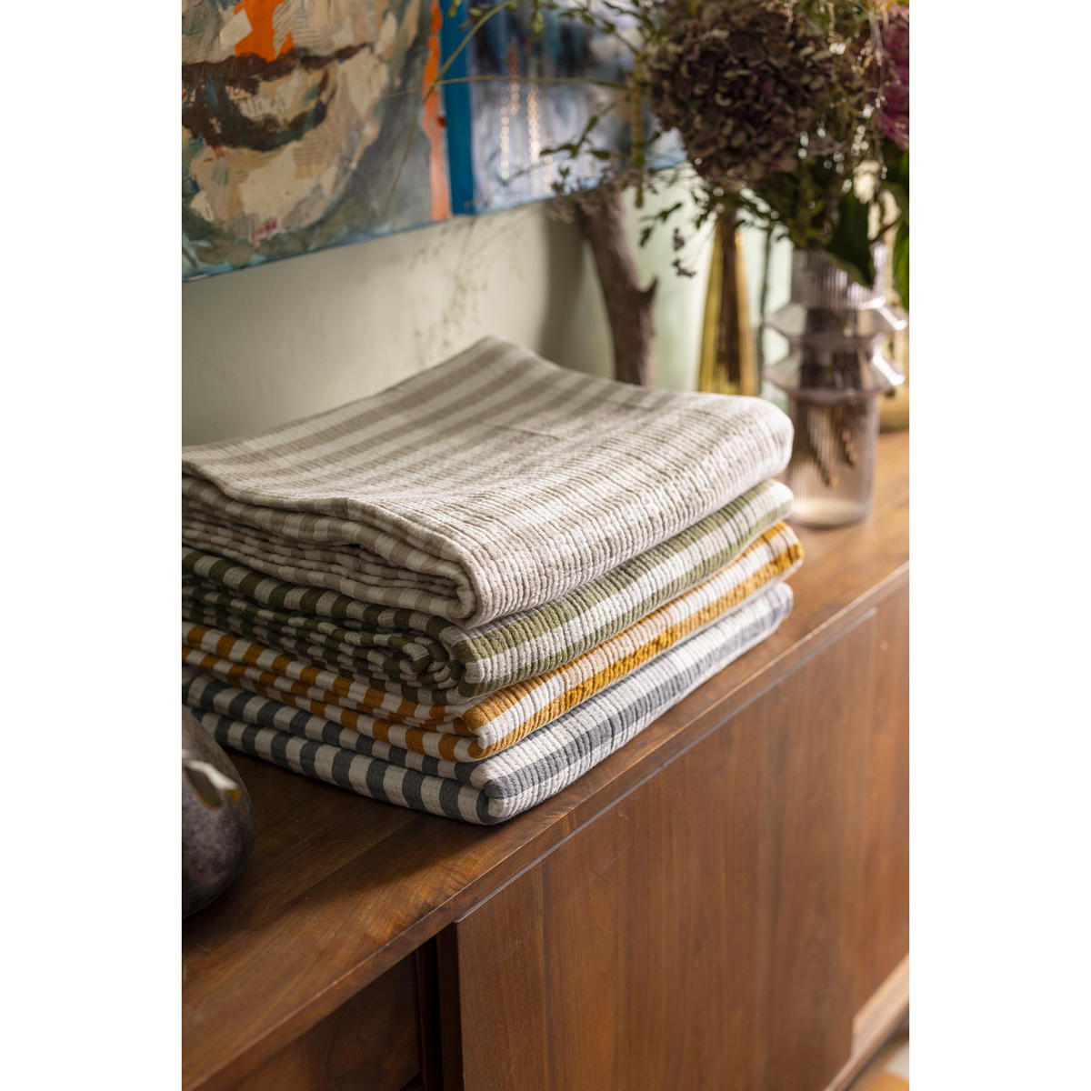 TAGESDECKE Calista aschegrau 180 x 260 cm - Schwarz, Textil (180/260cm) - Vivaraise