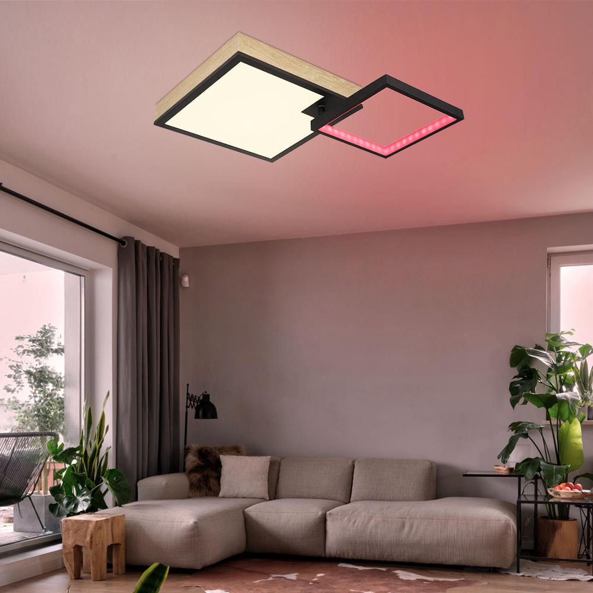 LED DECKENLEUCHTE Jacky Schwarz Metall - Schwarz, Metall (60/41/10cm) - Globo Lighting