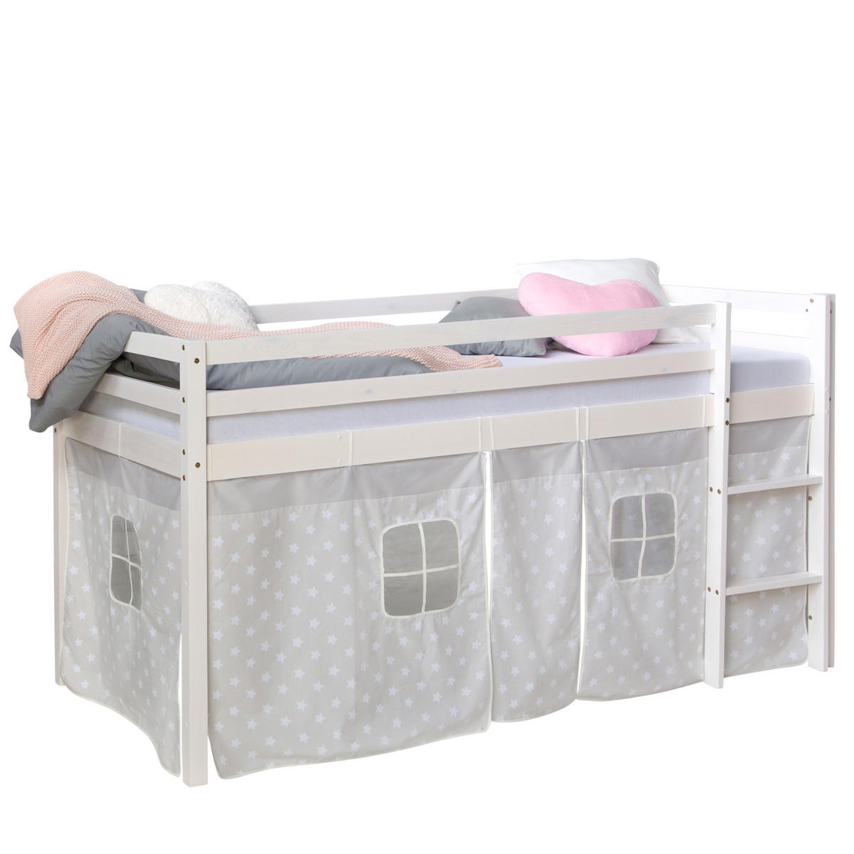 HOCHBETT 90/200 cm Sterne Weiß - Weiß/Grau, Holz (90/200cm) - Homestyle4u