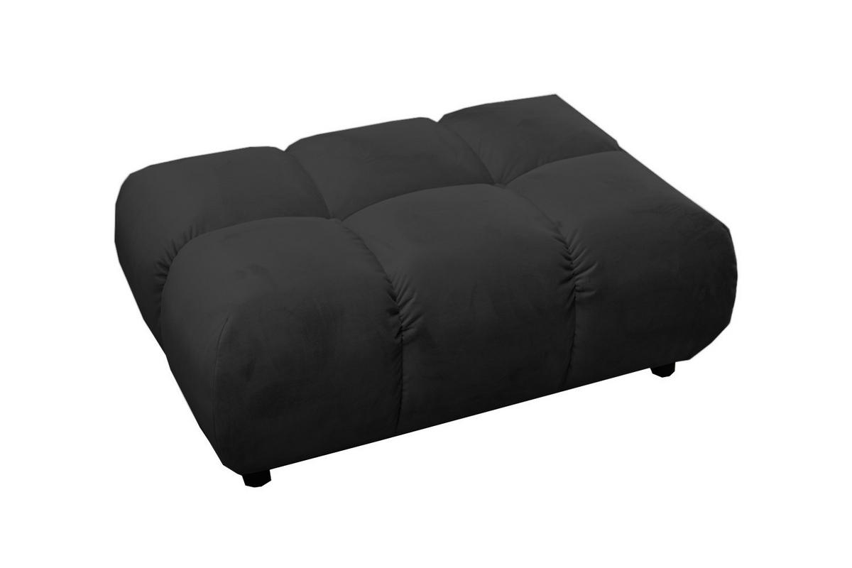 HOCKERBANK VIVIEN Schwarz Velvet - Schwarz, Textil (108/41/73cm) - KAWOLA