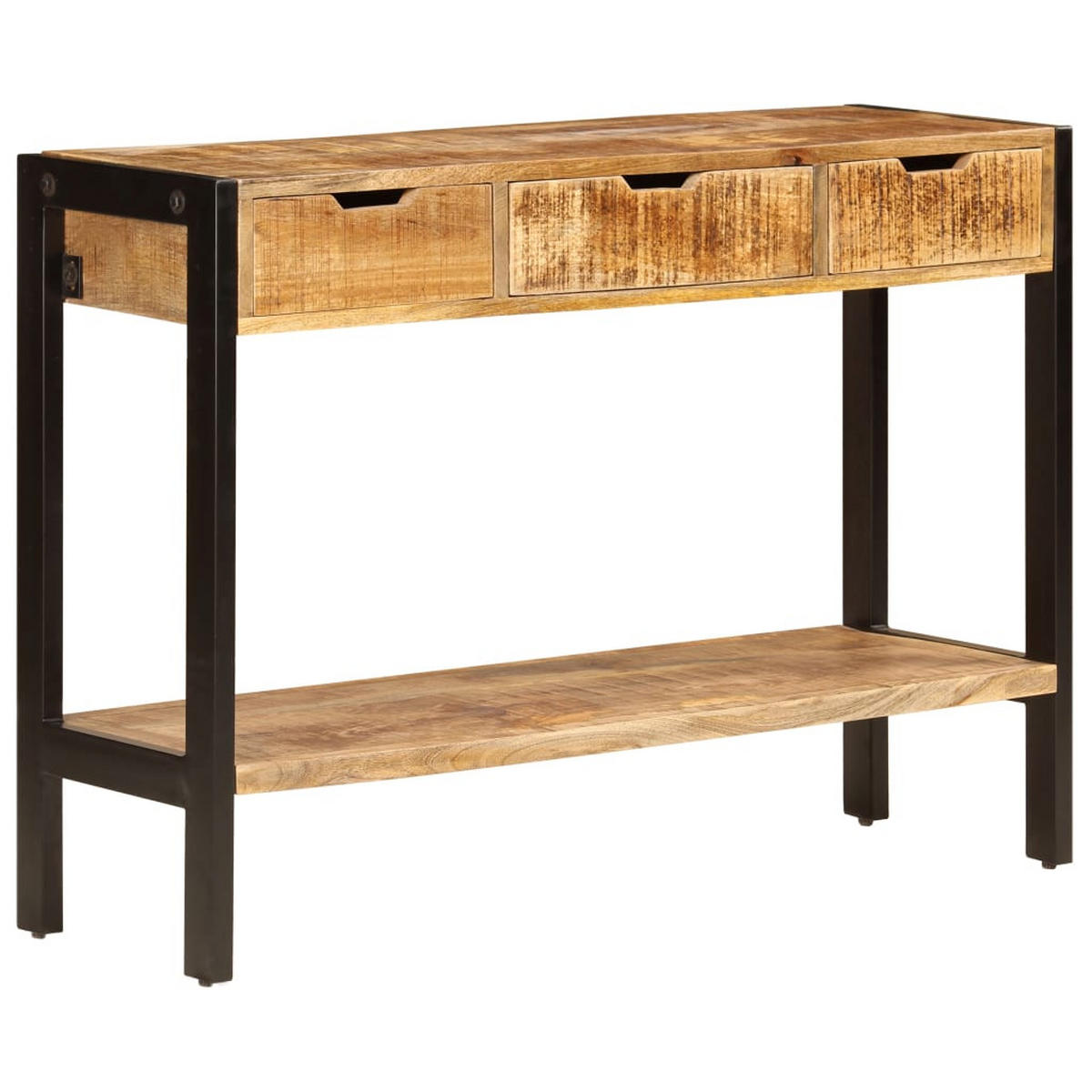 SIDEBOARD Mit 3 Schubladen 110/35/75 Cm Massivholz Mango - Braun, Holz (35/75/110cm) - vidaXL
