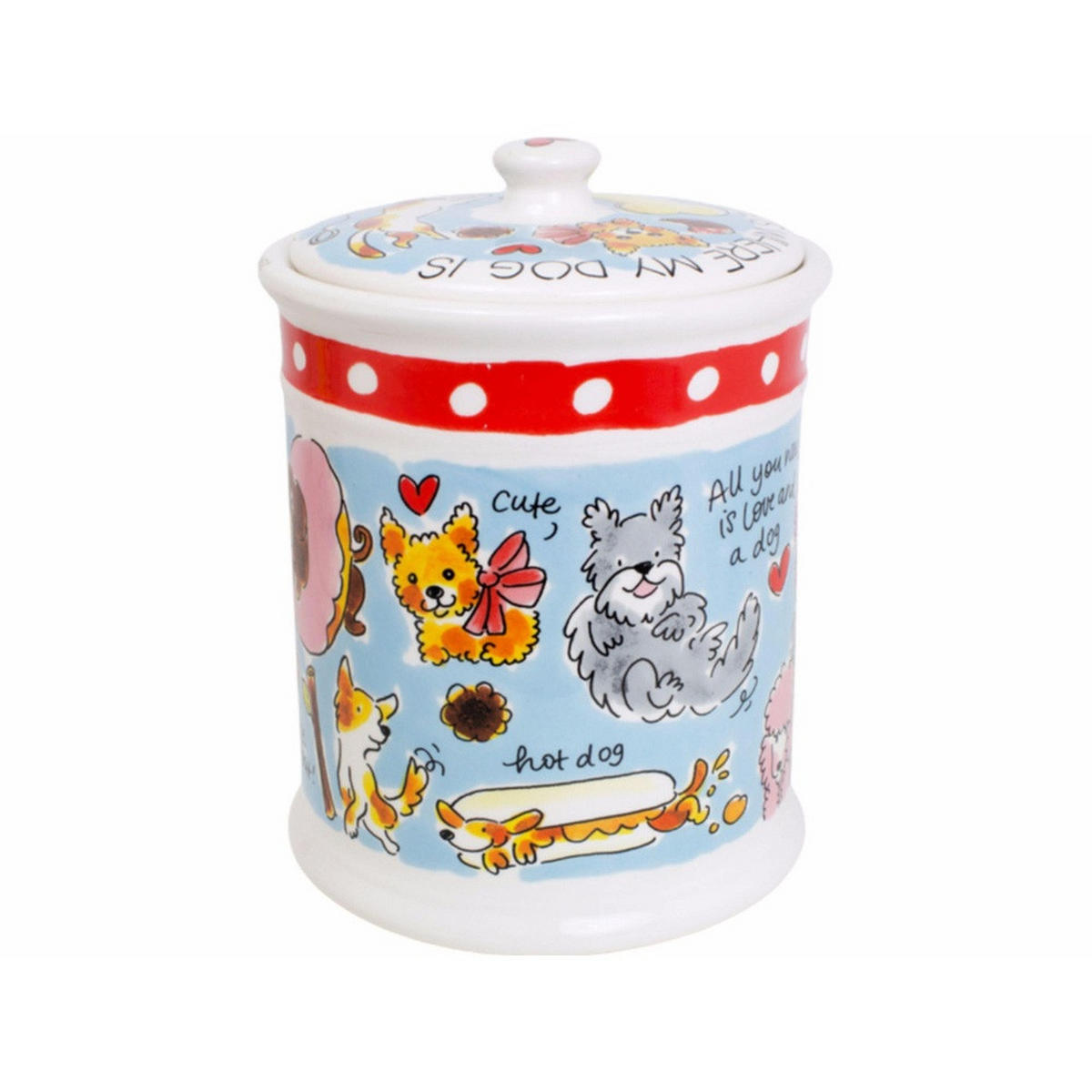 VORRATSDOSE Zuhause ist da, wo mein Hund ist in Bunt - 22,5cm - Multicolor, Keramik (16/22/16cm) - Blond Amsterdam