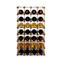 WEINREGAL Vinotega Mod Metal 72,5x42,5x24,5 cm 4x7 Flaschen Massives Kiefernholz Braun Geölt - Braun, Holz (42.5/72.5/24.5cm) - PROREGAL