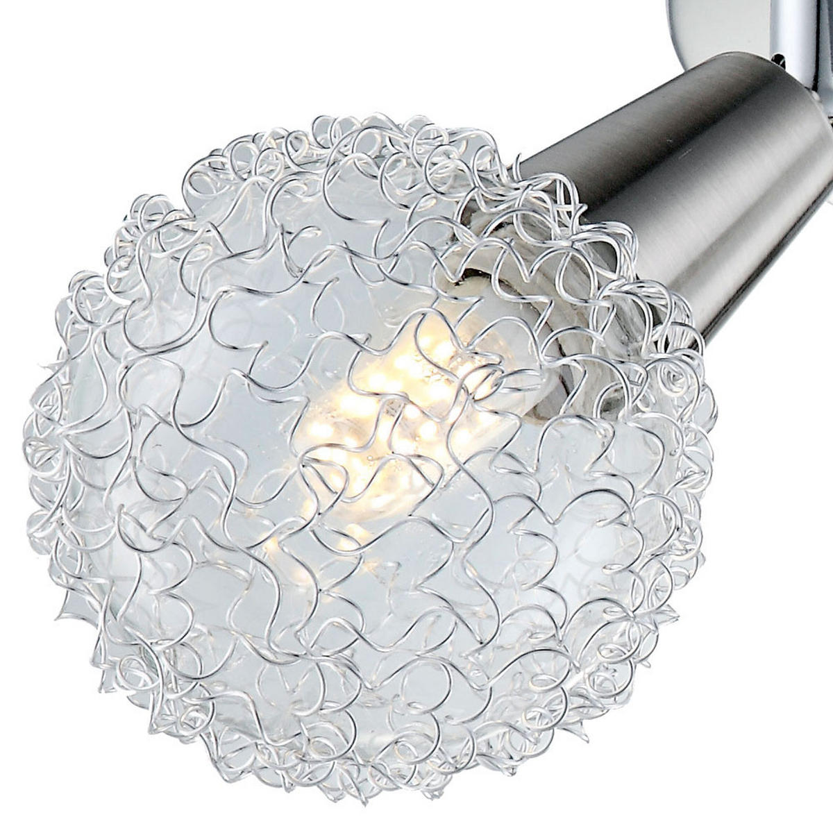 LED DECKENLEUCHTE Chrom Silber Geflecht - Silberfarben, Metall (18/18/20cm) - Globo Lighting