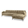 ECKSOFA rechts Mamaia aus Samt beige 5 Sitzplätze - Beige, Textil (185/293cm) - Micadoni