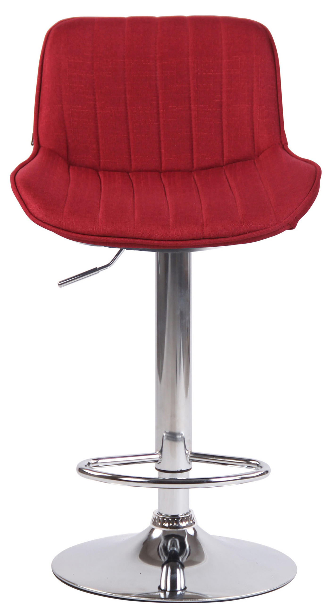 BARHOCKER Lento, Gestell Metall in Chromoptik, Stoff Rot - Chromfarben/Rot, Textil/Metall (50/100/50cm) - TPFLiving