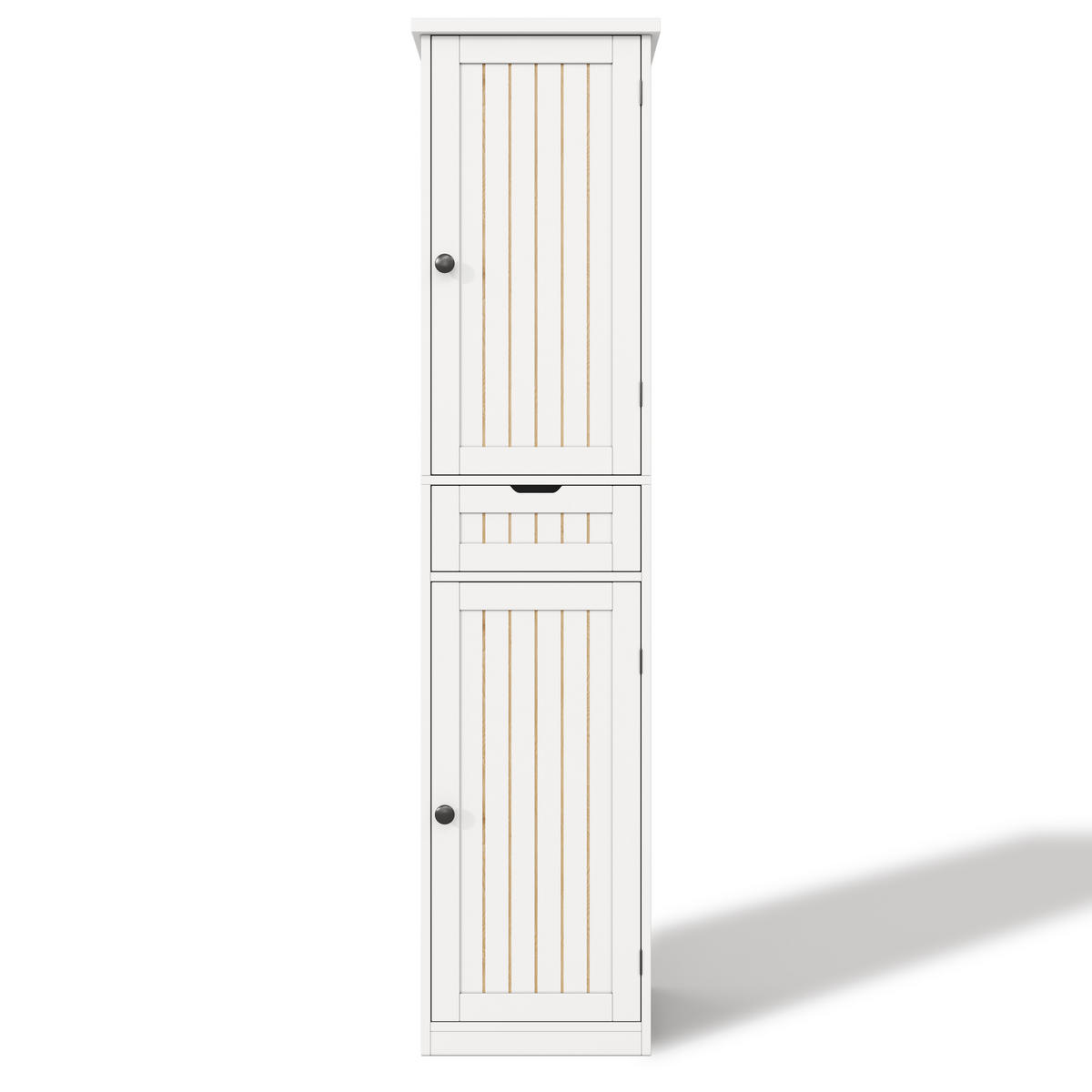 KÜCHENSCHRANK Weiß aus MDF mit Retro-Gittertüren 170 × 40 × 30 cm - Weiß, Holzwerkstoff (40/170/30cm) - Luhomfu
