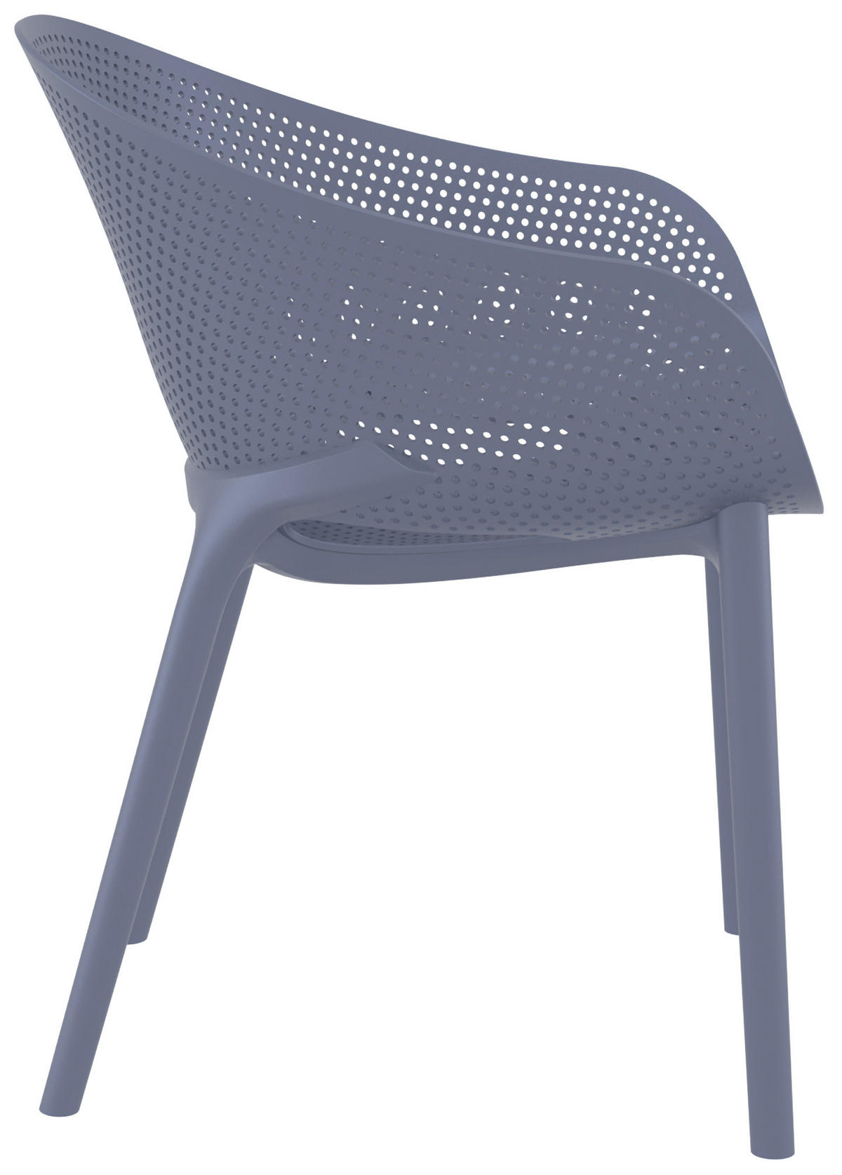 GARTENSTUHL Kunststoff Dunkelgrau - Dunkelgrau, Kunststoff (54/81/50cm) - CLP