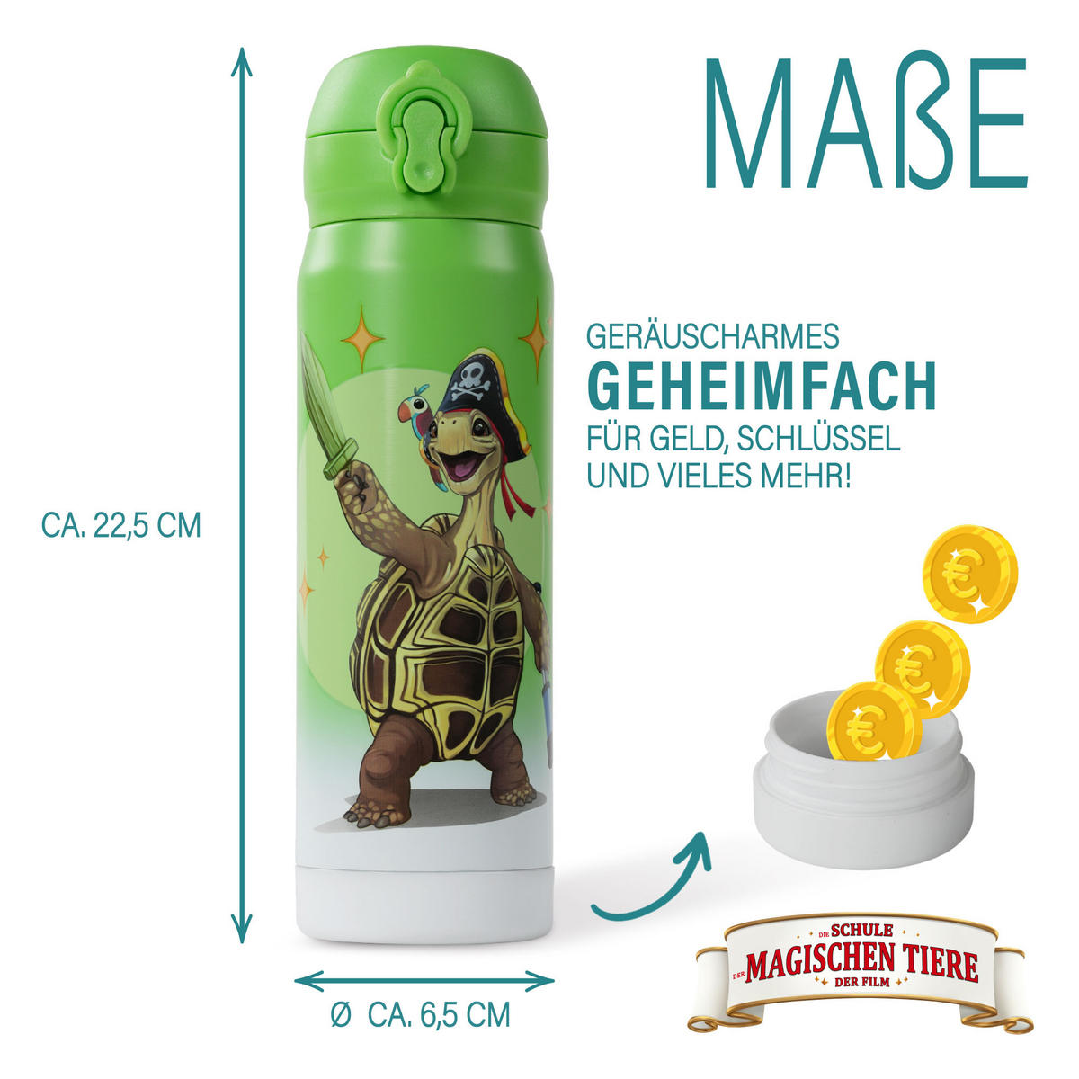 TRINKFLASCHE Kinder 380 ml - Grün, Kunststoff (0.38L) - Stoneline