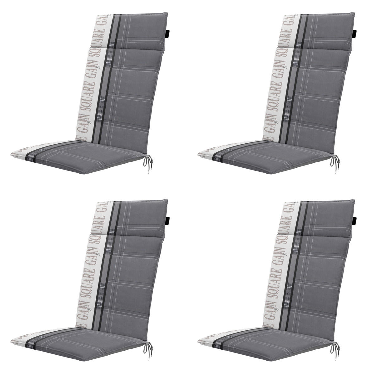 GARTENSTUHLKISSEN Madison 120/50 cm 4er-Set - Grau, Textil (50/8/120cm) - Madison