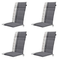 GARTENSTUHLKISSEN Madison 120/50 cm 4er-Set - Grau, Textil (50/8/120cm) - Madison