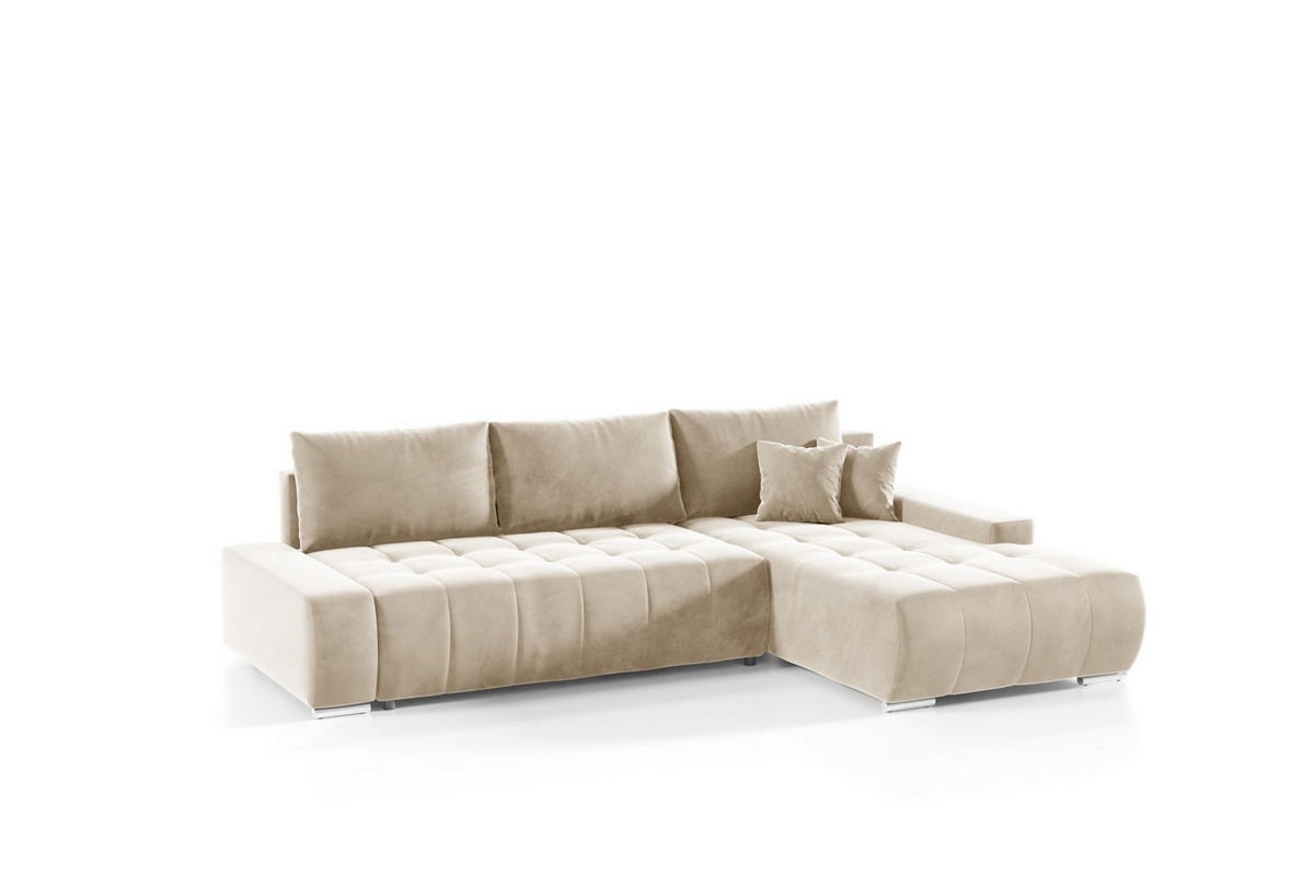 ECKSOFA Vogar In Monolith - Beige, Holzwerkstoff/Textil (265/185cm) - Fun Möbel
