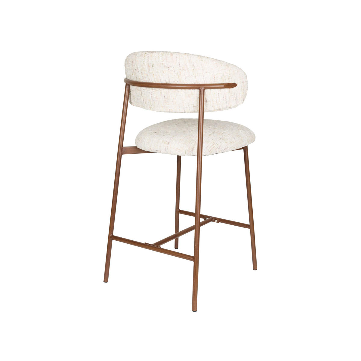 BARHOCKER Claes mit Rückenlehne 65 cm Creme - 2 er Set - Weiß, Kunststoff (44/94/51cm)