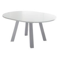 ESSTISCH Rund ausziehbar Edda 4 130 x 130 x 78 Küchentisch Weiß Matt Lack - Weiß, Holz (130/130/78cm) - 58aufmkessel