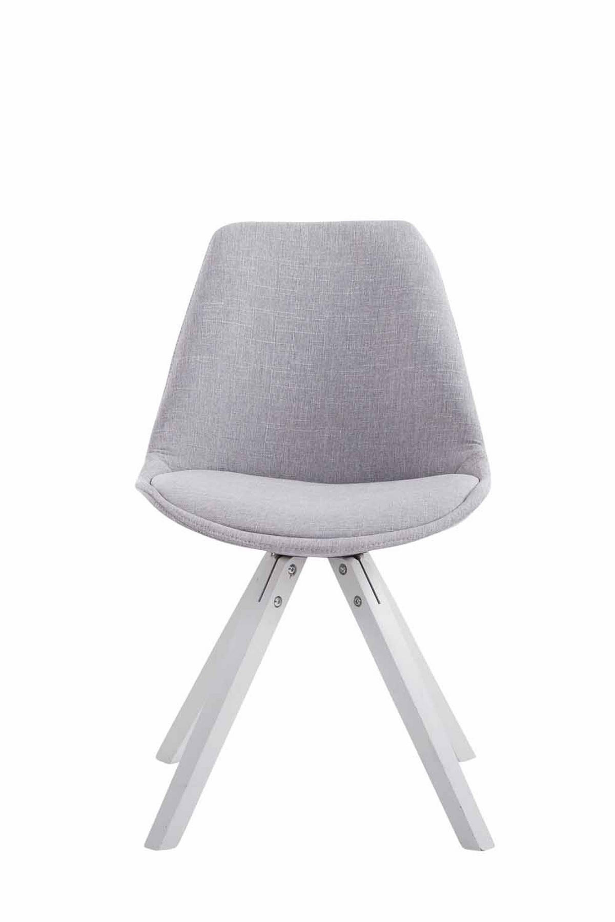 BESUCHERSTUHL Toulon Stoff, Gestell Buchenholz Weiß Square Grau - Weiß/Grau, Holz/Buchenholz (48/83/56cm) - TPFLiving