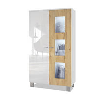 VITRINE Denjo Tür in Eiche Natur - Eichefarben, Holzwerkstoff (71/129/35cm) - Vladon