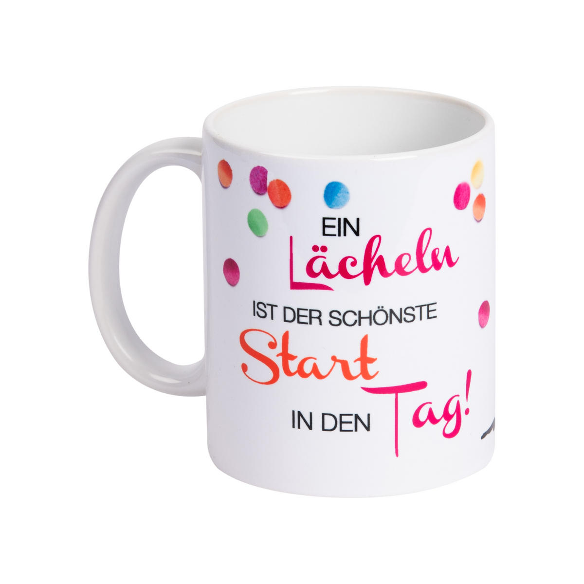 KAFFEEBECHER The Peanuts Snoopy Ein Lächeln ist der schönste Start in den Tag! Weiß 320 ml - Weiß, Keramik (0.32L) - United Labels