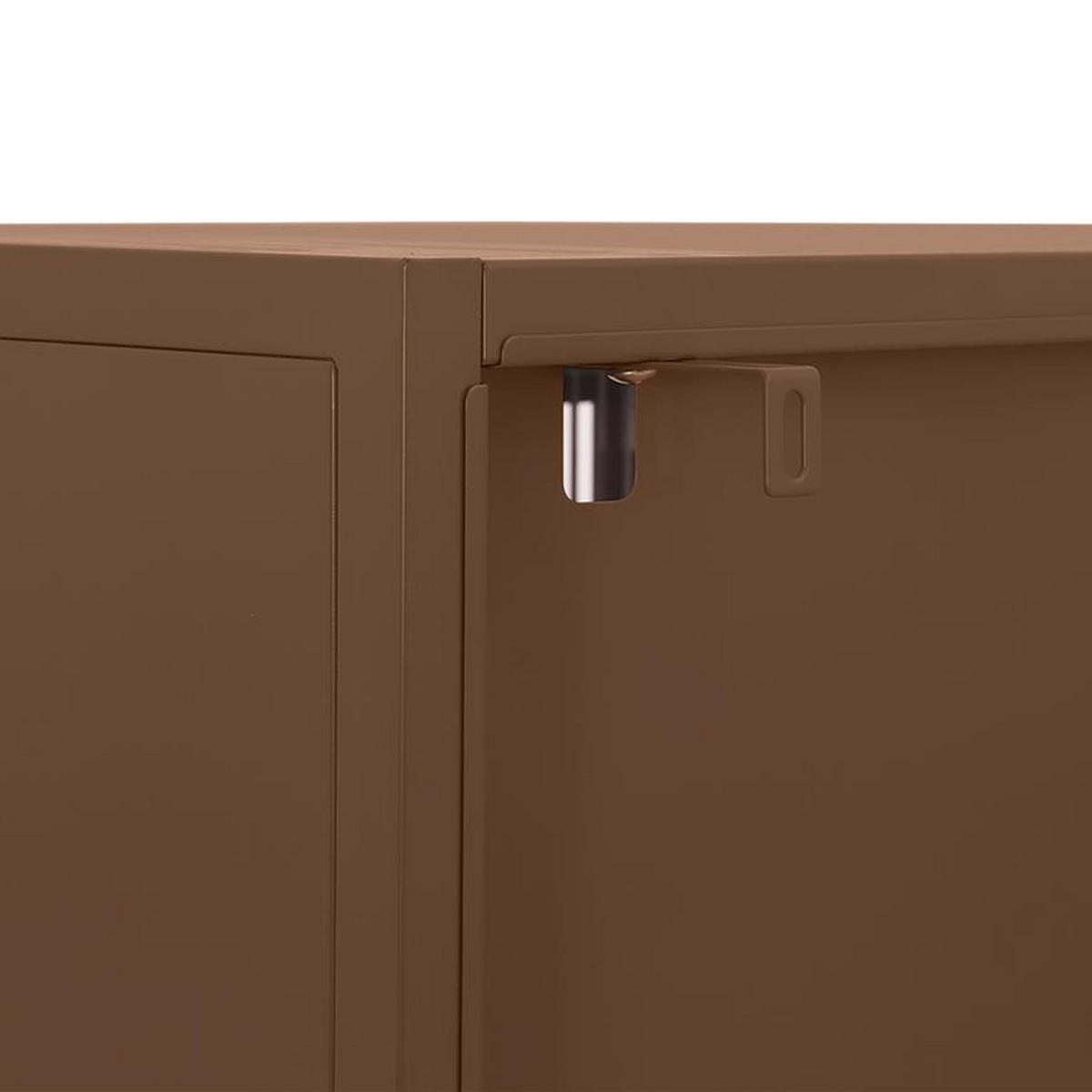 METALLREGAL H170cm 4 Türen 4 Fächer Braun und Geriffeltes Glas KIARA - Braun, Metall (35/170/80cm) - Sicaan