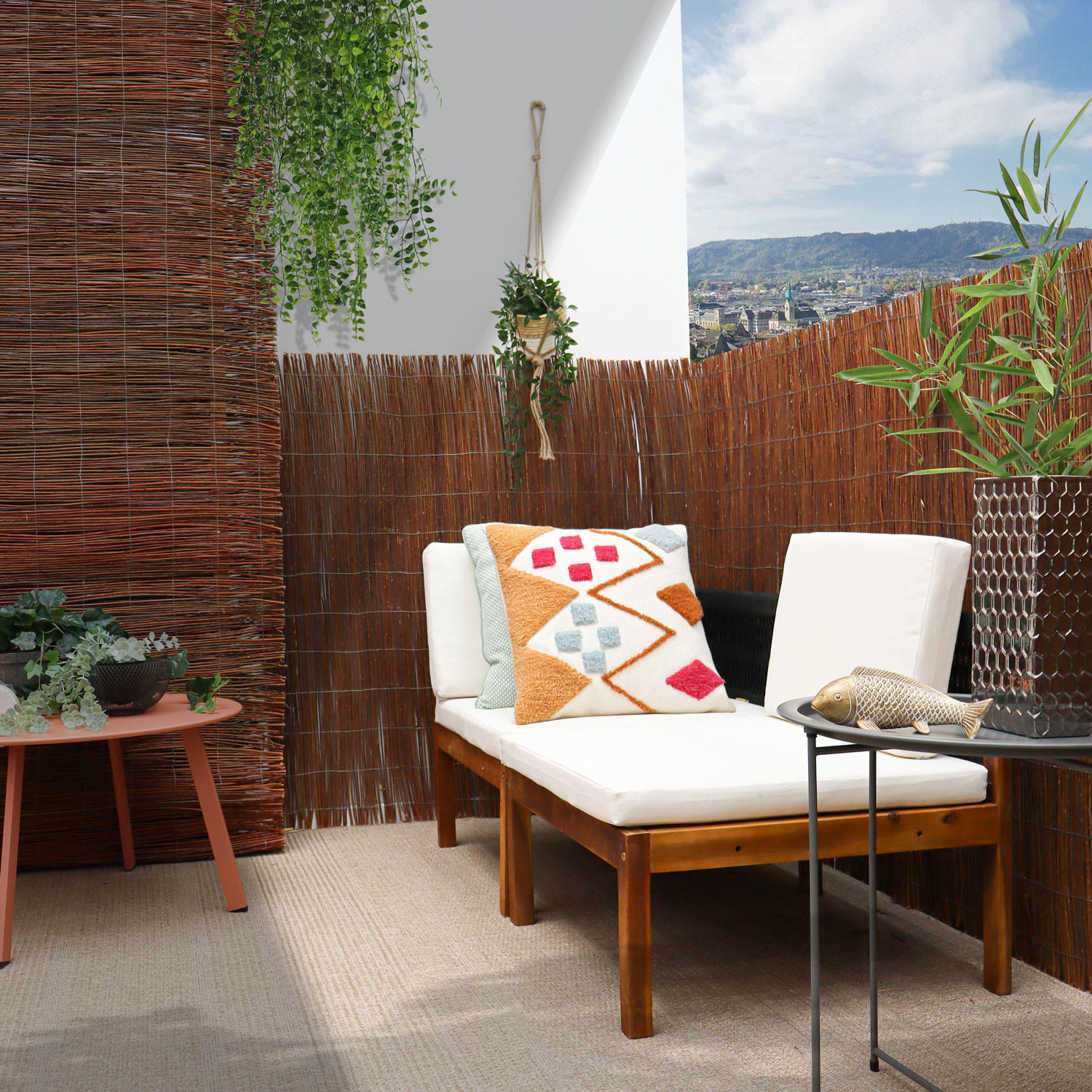 Thumbnail - urfence Balkon-Sichtschutz, Braun, Naturmaterialien, Rechteckig, 0.9x100 cm, Sonnen- & Sichtschutz, Sichtschutz Garten, ...