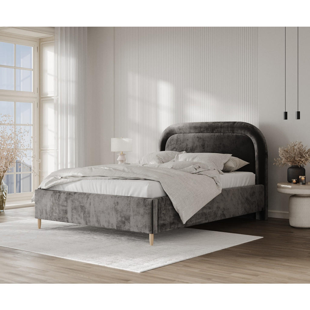 Thumbnail - AltaBeds Polsterbett, Anthrazit, Textil, Buche, Kiefer, 160x200 cm, Oeko-Tex® Standard 100, Handmade in Europe, Schlafzi...