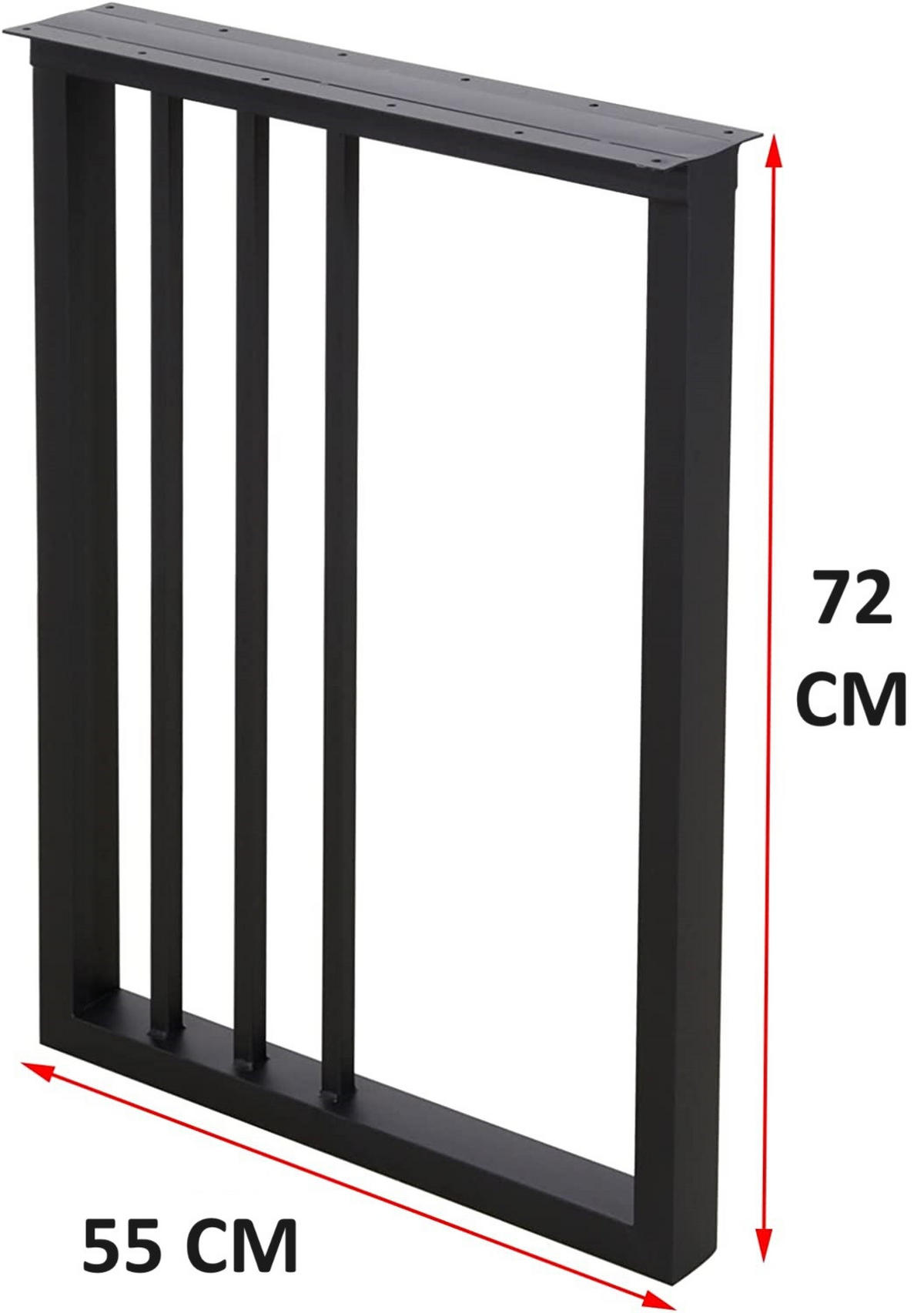 TISCHGESTELL Metall OS ma29 - Schwarz, Metall (55/72/6cm) - moebel17